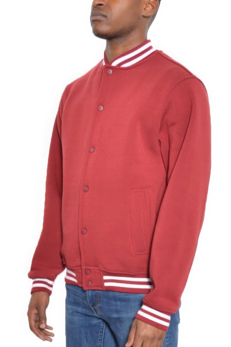 Chaqueta Varsity de Fleece con Botones para Hombre: Calidad y Estilo - Carmen Modas - Jacket