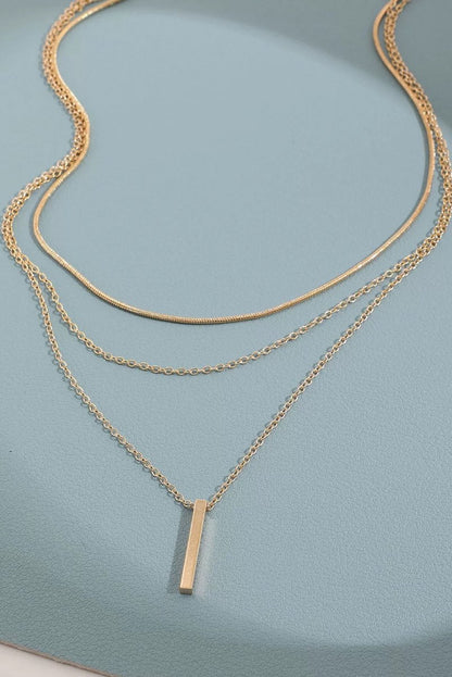 Collar dorado moderno con colgante barra ajustable - Carmen Modas - Necklaces