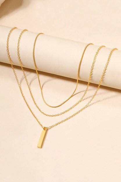Collar dorado moderno con colgante barra ajustable - Carmen Modas - Necklaces