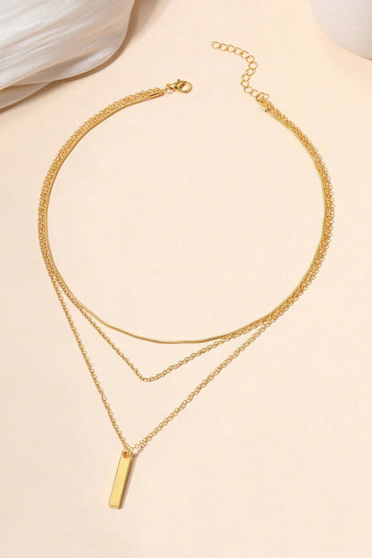 Collar dorado moderno con colgante barra ajustable - Carmen Modas - Necklaces
