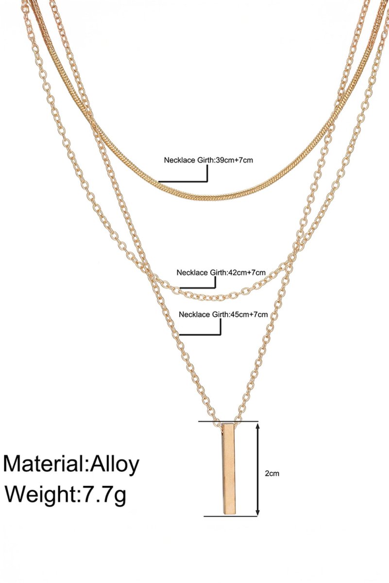 Collar dorado moderno con colgante barra ajustable - Carmen Modas - Necklaces