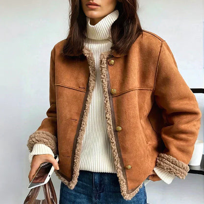 Chaqueta corta para mujer | Ribete de borreguito