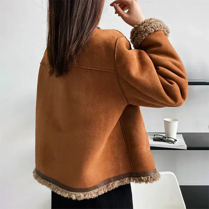 Chaqueta corta para mujer | Ribete de borreguito