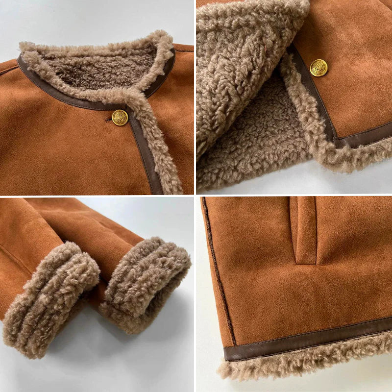 Chaqueta corta para mujer | Ribete de borreguito