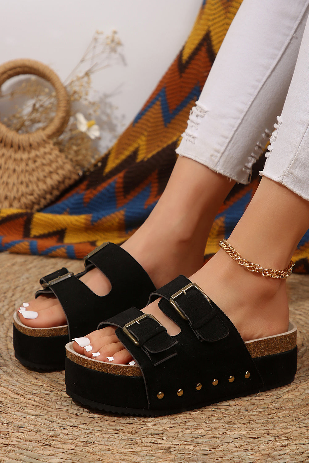 Sandalias plataforma con doble correa ajustable