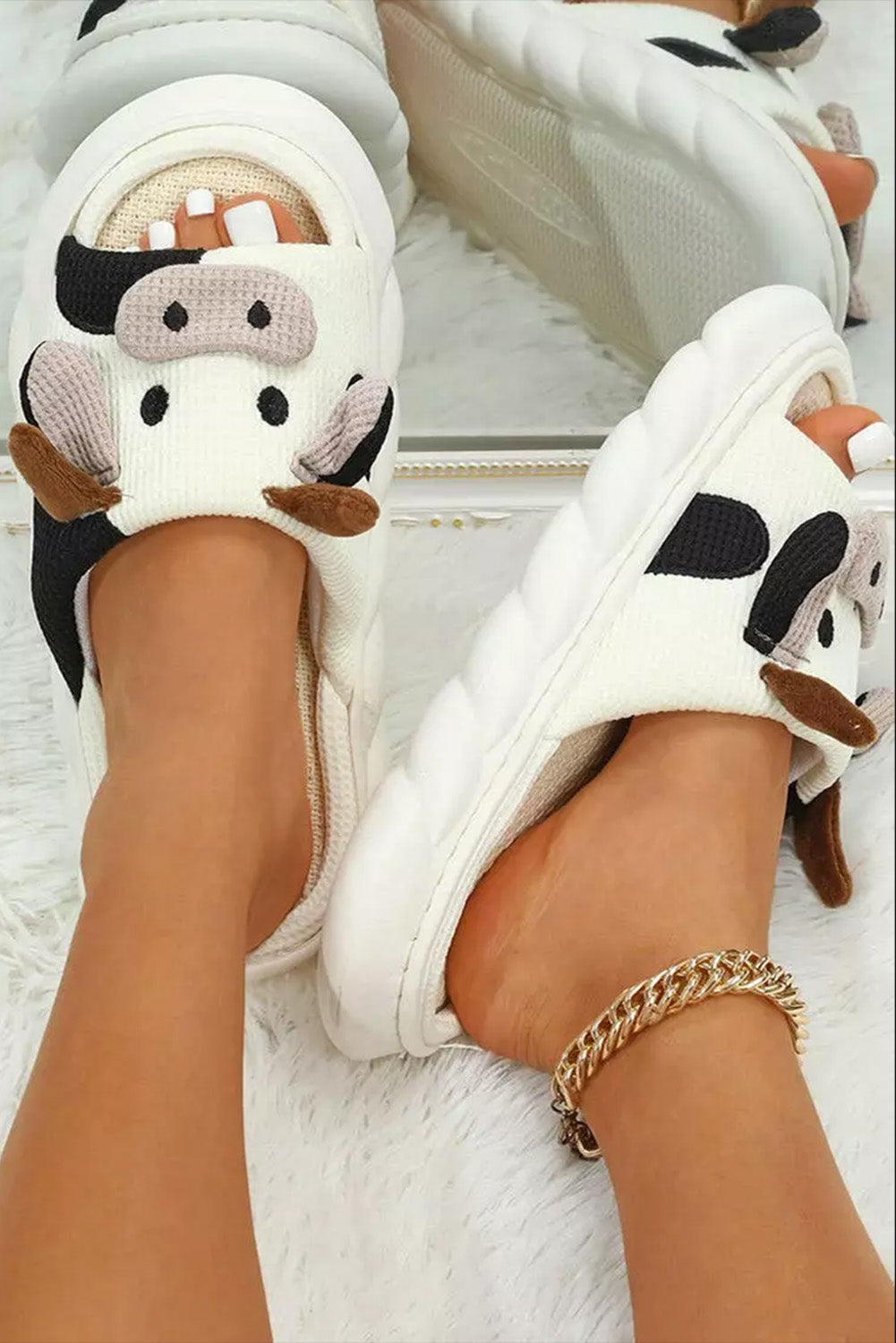 Sandalias pantufla diseño vaca confort hogar original