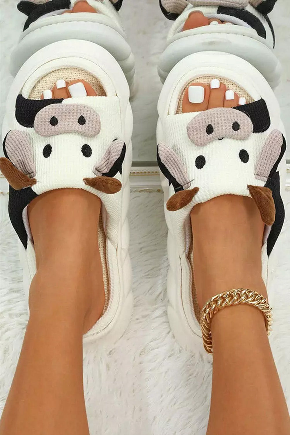 Sandalias pantufla diseño vaca confort hogar original