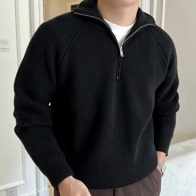 Suéter de Hombre con Media Cremallera Acanalada | Casual