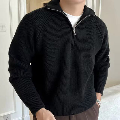 Suéter de Hombre con Media Cremallera Acanalada | Casual