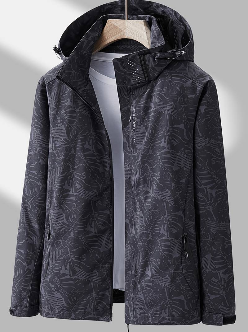 Chaqueta Técnica con Capucha de Hombre | Estampado