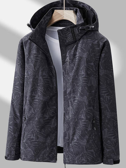 Chaqueta Técnica con Capucha de Hombre | Estampado