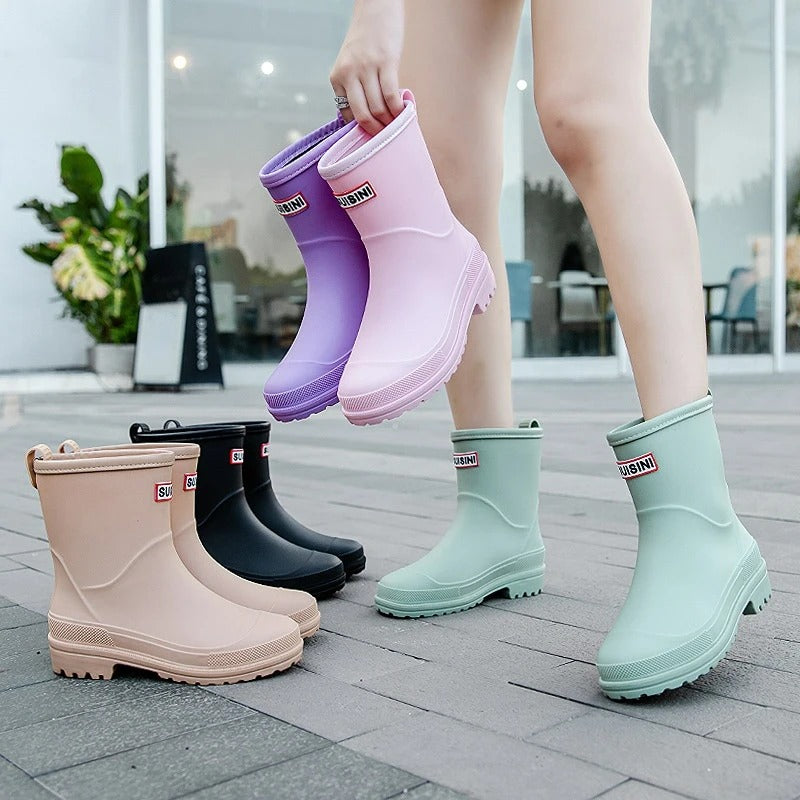 Botas de Lluvia de Mujer tipo Slip On | Altura al Tobillo