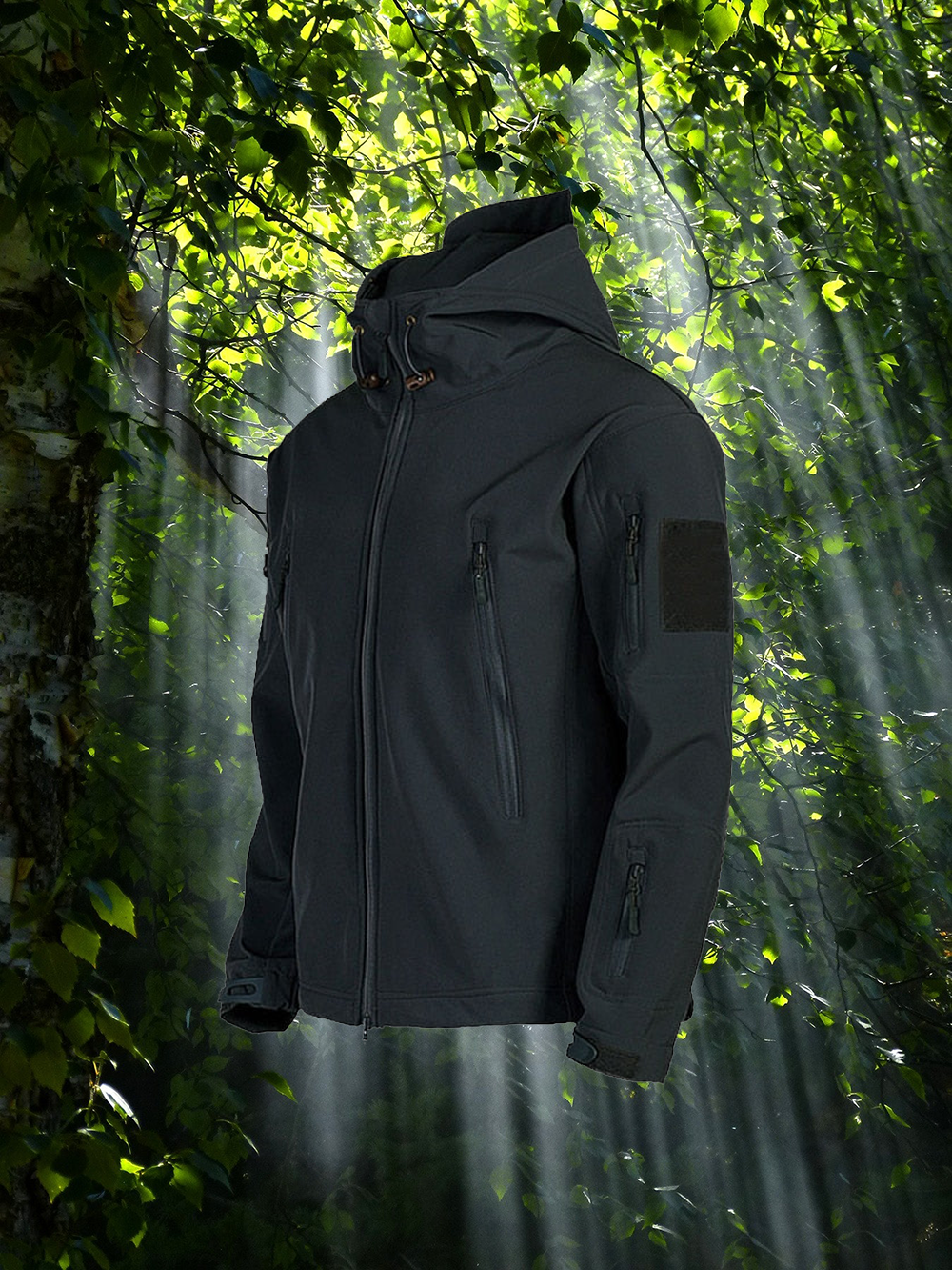 Chaqueta de Exterior con Capucha de Hombre | Multi Bolsillo