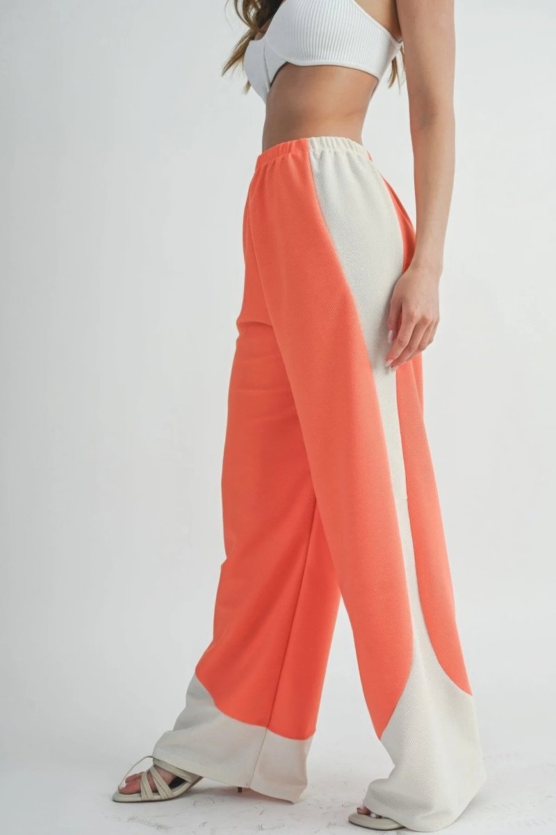 Pantalones Dos Tonos de Pierna Ancha: Elegancia y Confort - Carmen Modas - Pants