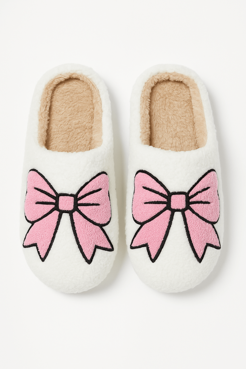 Pantuflas hogar invierno lazo peluche antideslizantes - Carmen Modas - Slides Shoes + Flip Flops