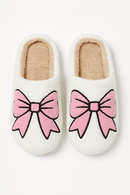 Pantuflas hogar invierno lazo peluche antideslizantes - Carmen Modas - Slides Shoes + Flip Flops