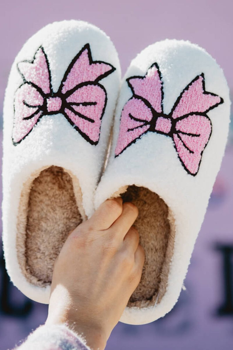 Pantuflas hogar invierno lazo peluche antideslizantes - Carmen Modas - Slides Shoes + Flip Flops