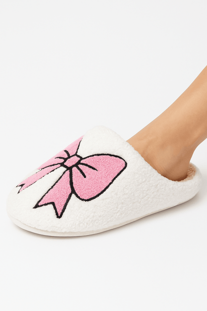 Pantuflas hogar invierno lazo peluche antideslizantes - Carmen Modas - Slides Shoes + Flip Flops