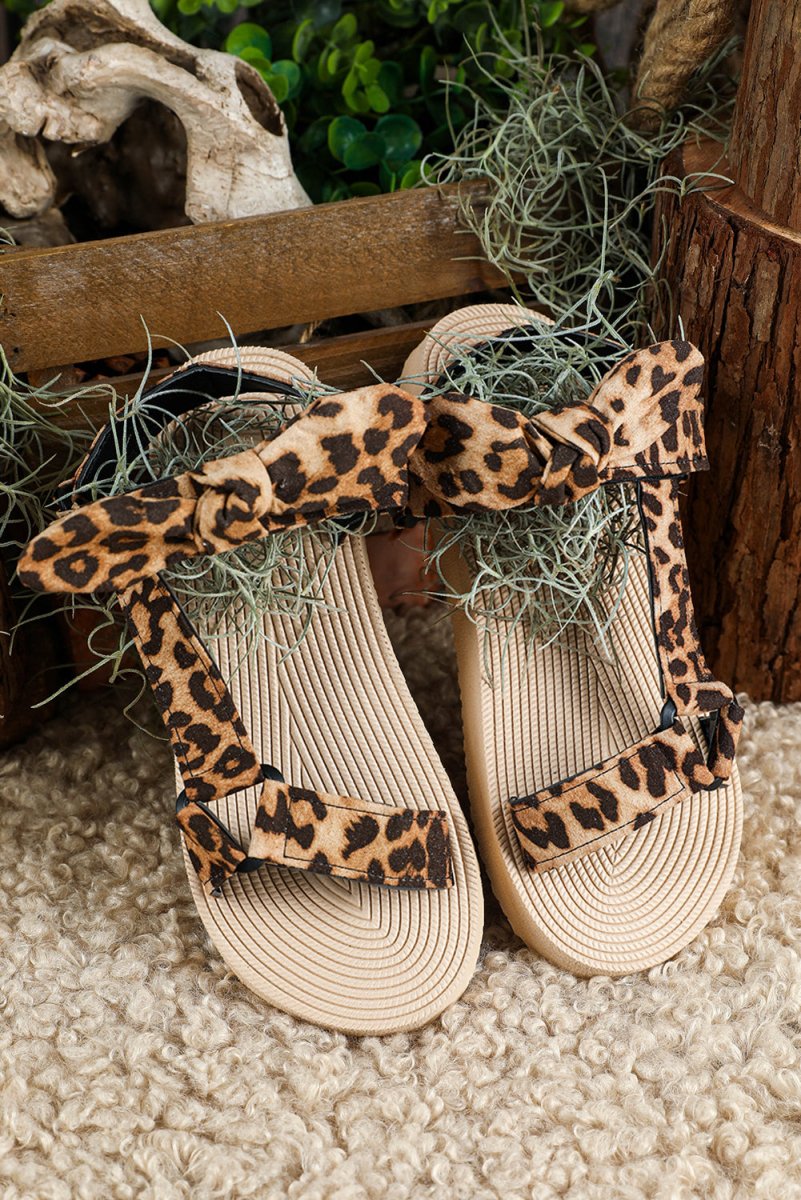 Sandalias Plataforma Leopardo Mujer Lazo Casual - Carmen Modas - Sandals