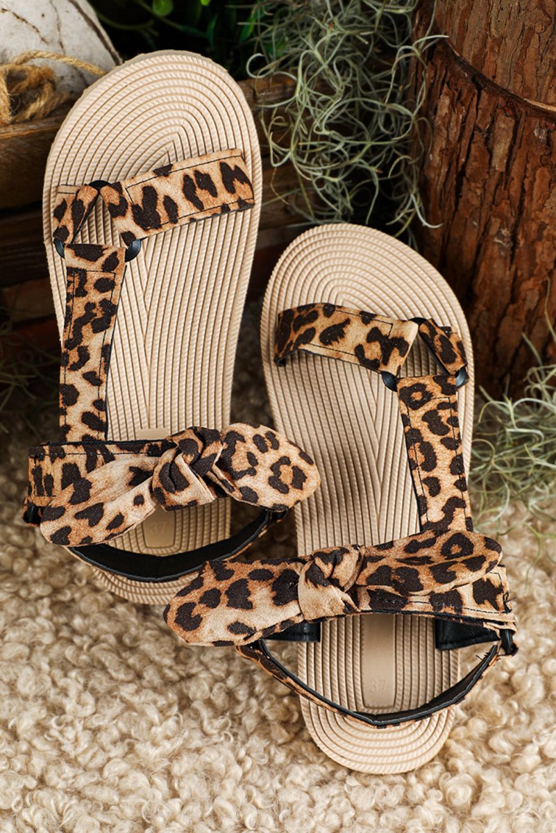 Sandalias Plataforma Leopardo Mujer Lazo Casual - Carmen Modas - Sandals
