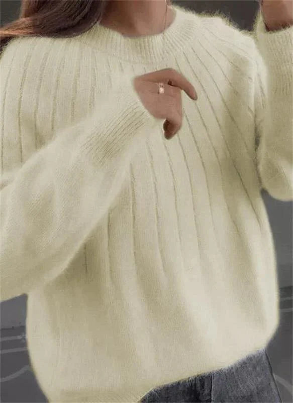 Suéter de Mujer con Cuello Redondo | Diseño de Punto