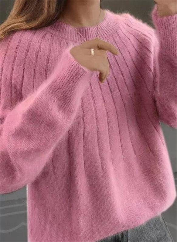Suéter de Mujer con Cuello Redondo | Diseño de Punto