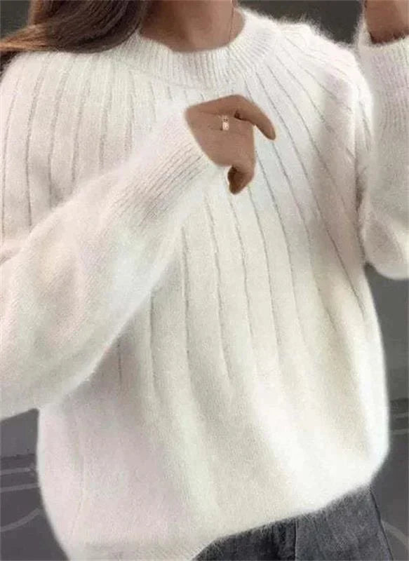 Suéter de Mujer con Cuello Redondo | Diseño de Punto