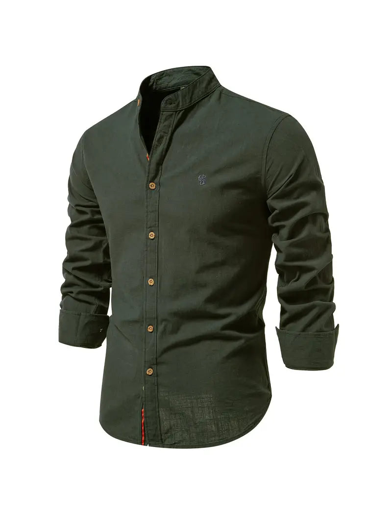 Camisa Casual de Hombre | Cuello Mao