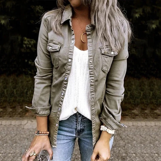 Sobrecamisa Casual de Mujer | Bolsillo en el Pecho
