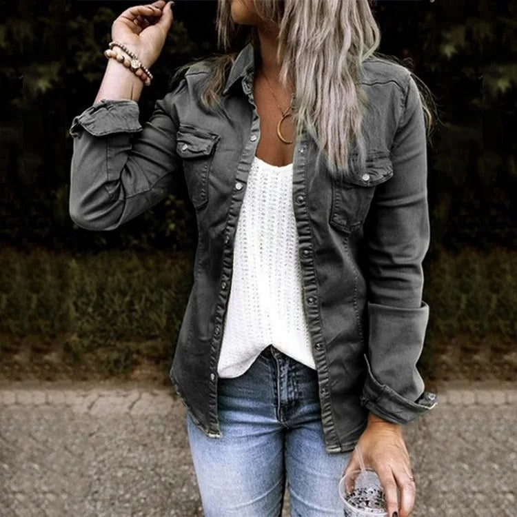 Sobrecamisa Casual de Mujer | Bolsillo en el Pecho
