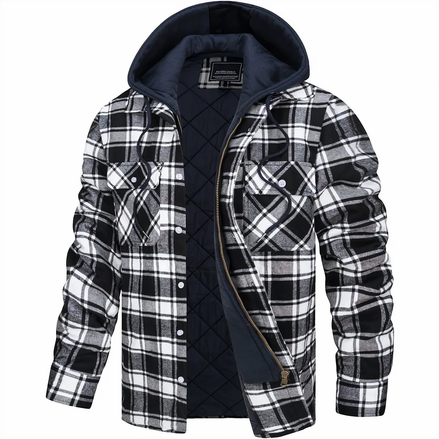 Chaqueta con Capucha de Hombre a Cuadros | Otoño