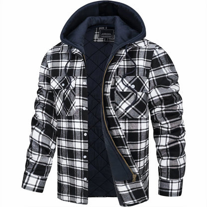 Chaqueta con Capucha de Hombre a Cuadros | Otoño