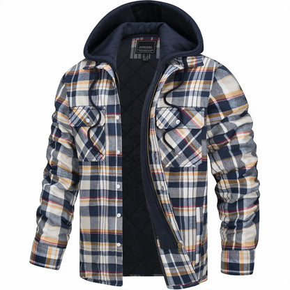 Chaqueta con Capucha de Hombre a Cuadros | Otoño