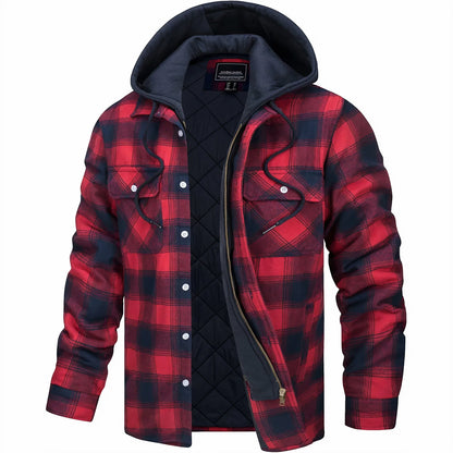 Chaqueta con Capucha de Hombre a Cuadros | Otoño