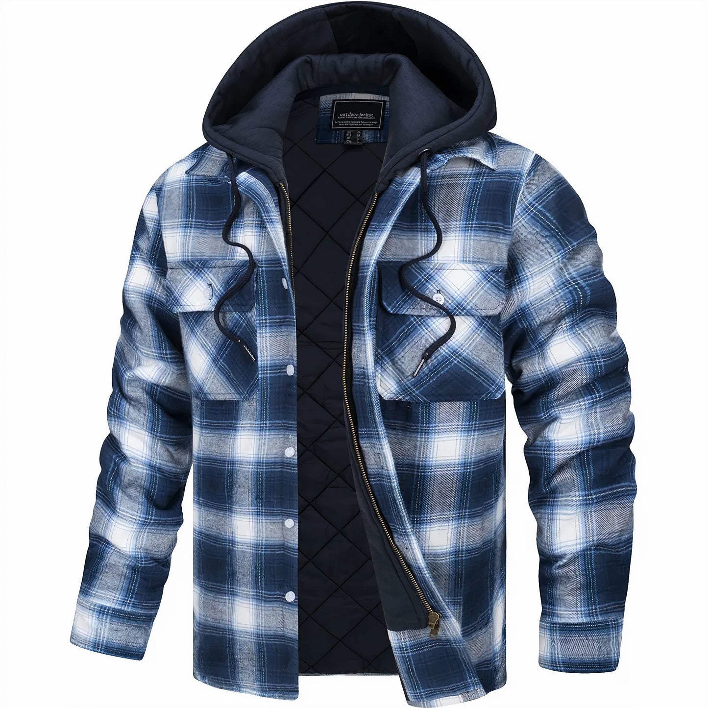 Chaqueta con Capucha de Hombre a Cuadros | Otoño