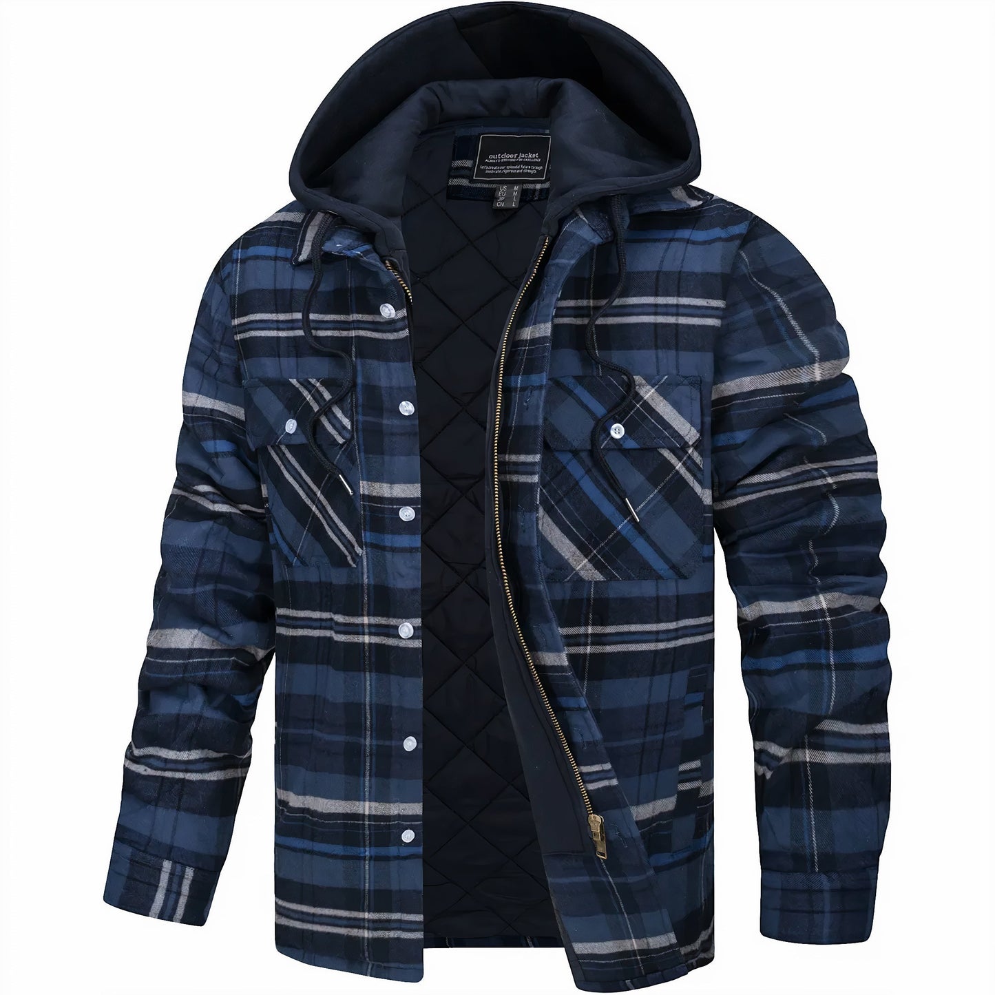 Chaqueta con Capucha de Hombre a Cuadros | Otoño