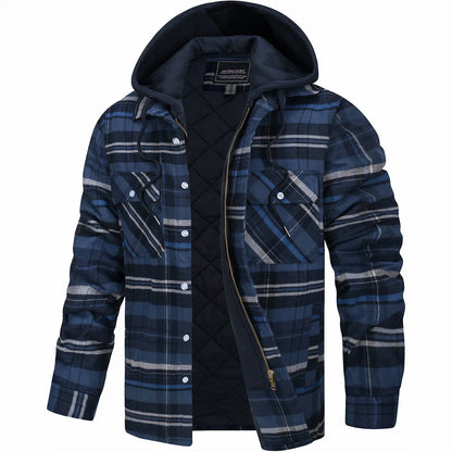 Chaqueta con Capucha de Hombre a Cuadros | Otoño