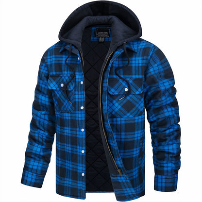 Chaqueta con Capucha de Hombre a Cuadros | Otoño
