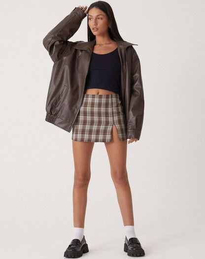 Chaqueta con cremallera oversize para mujer | Cuello ancho