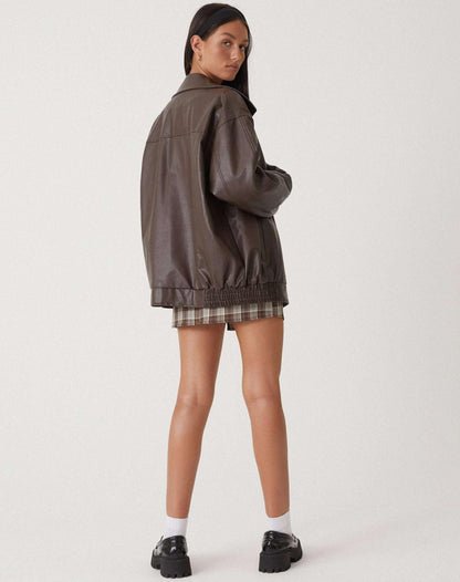 Chaqueta con cremallera oversize para mujer | Cuello ancho