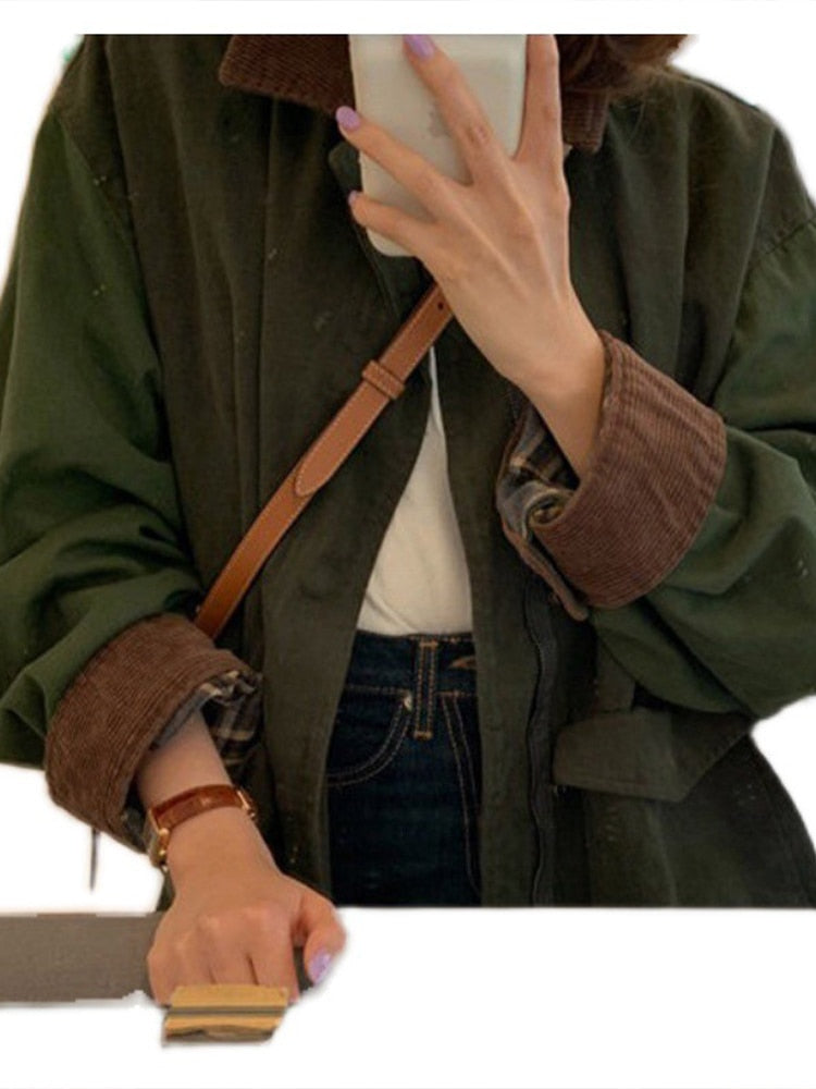 Chaqueta oversize para mujer | Cuello en contraste