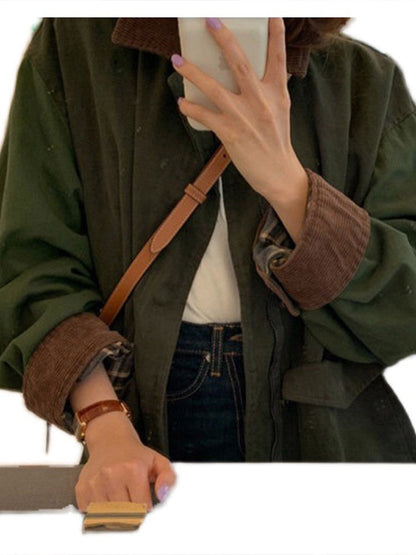 Chaqueta oversize para mujer | Cuello en contraste