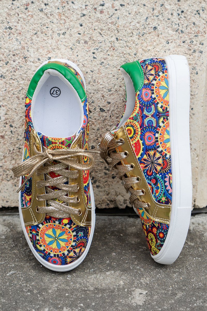 Zapatillas Deportivas Doradas de Cordones - Carmen Modas - Sneakers