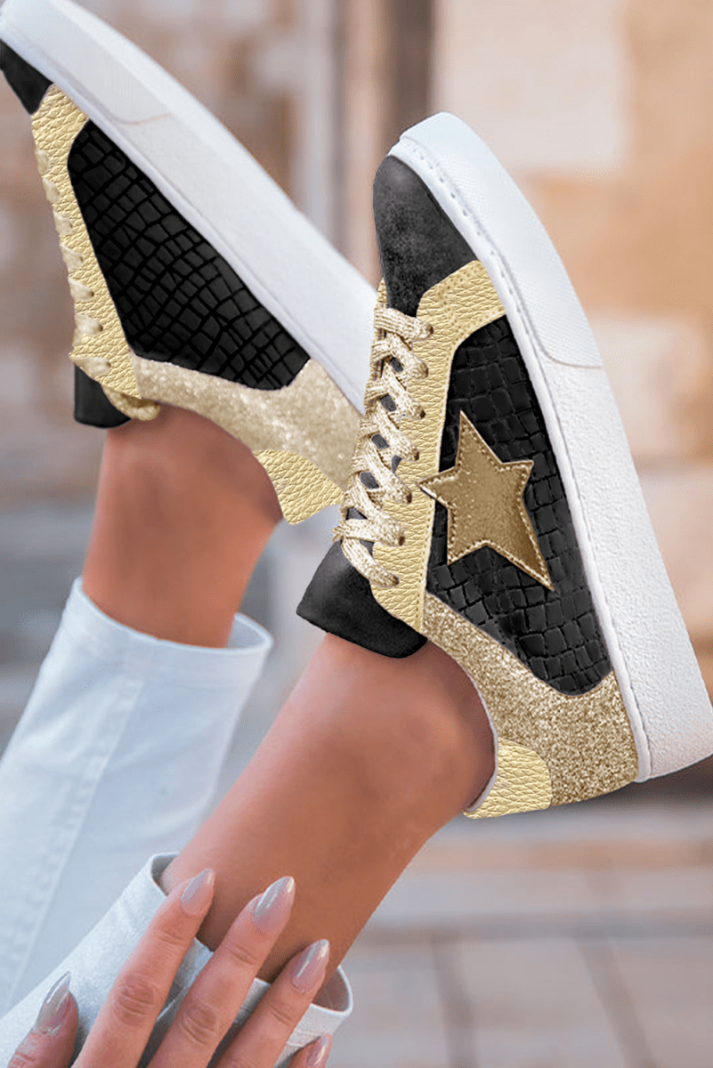 Zapatillas Mujer Brillantes con Glitter y Diseño Patchwork - Carmen Modas - Sneakers