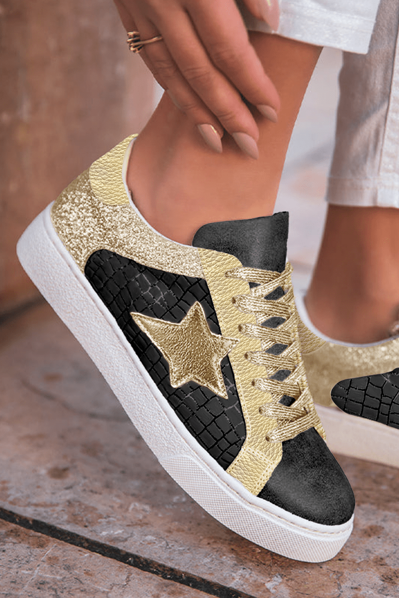 Zapatillas Mujer Brillantes con Glitter y Diseño Patchwork - Carmen Modas - Sneakers