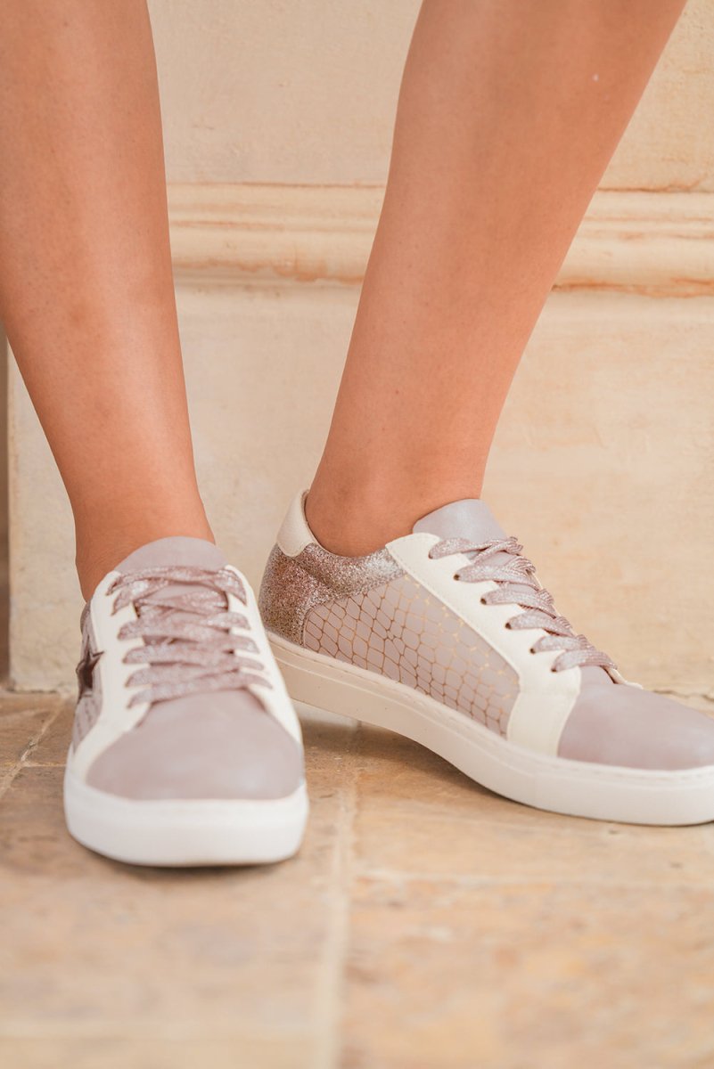 Zapatillas Mujer Brillantes con Glitter y Diseño Patchwork - Carmen Modas - Sneakers
