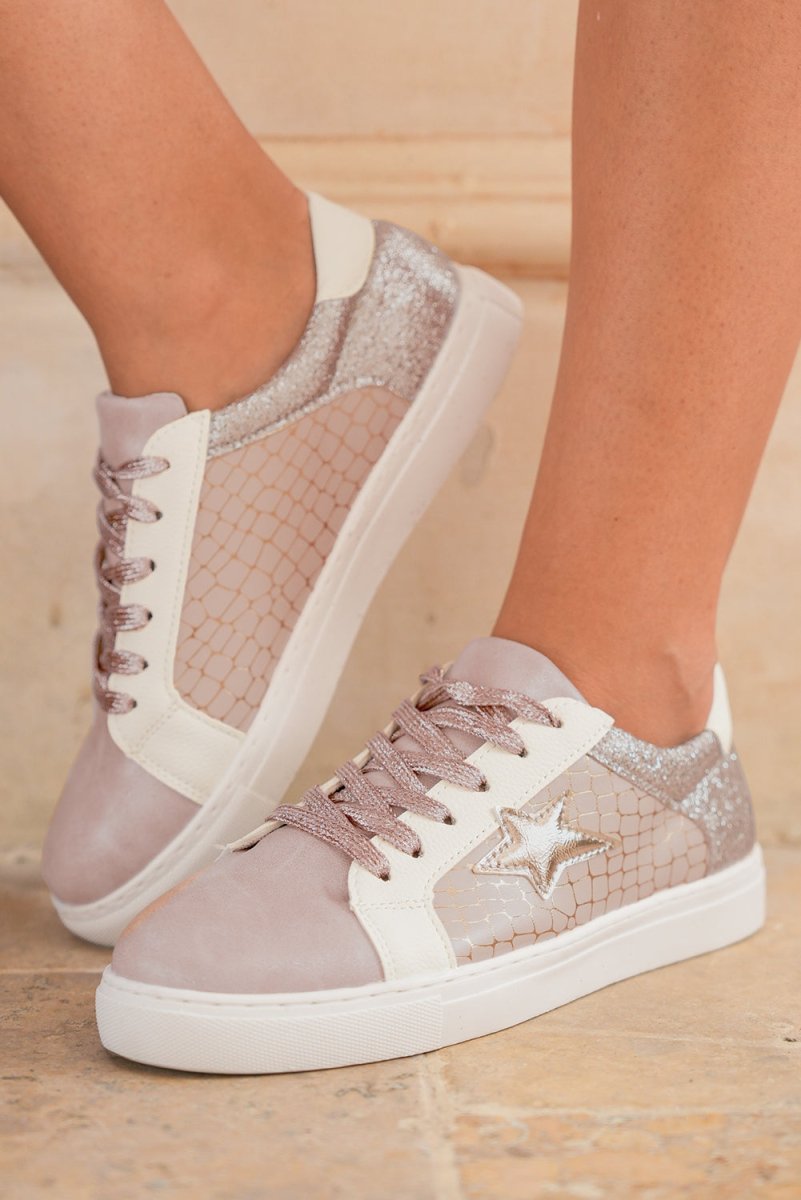 Zapatillas Mujer Brillantes con Glitter y Diseño Patchwork - Carmen Modas - Sneakers