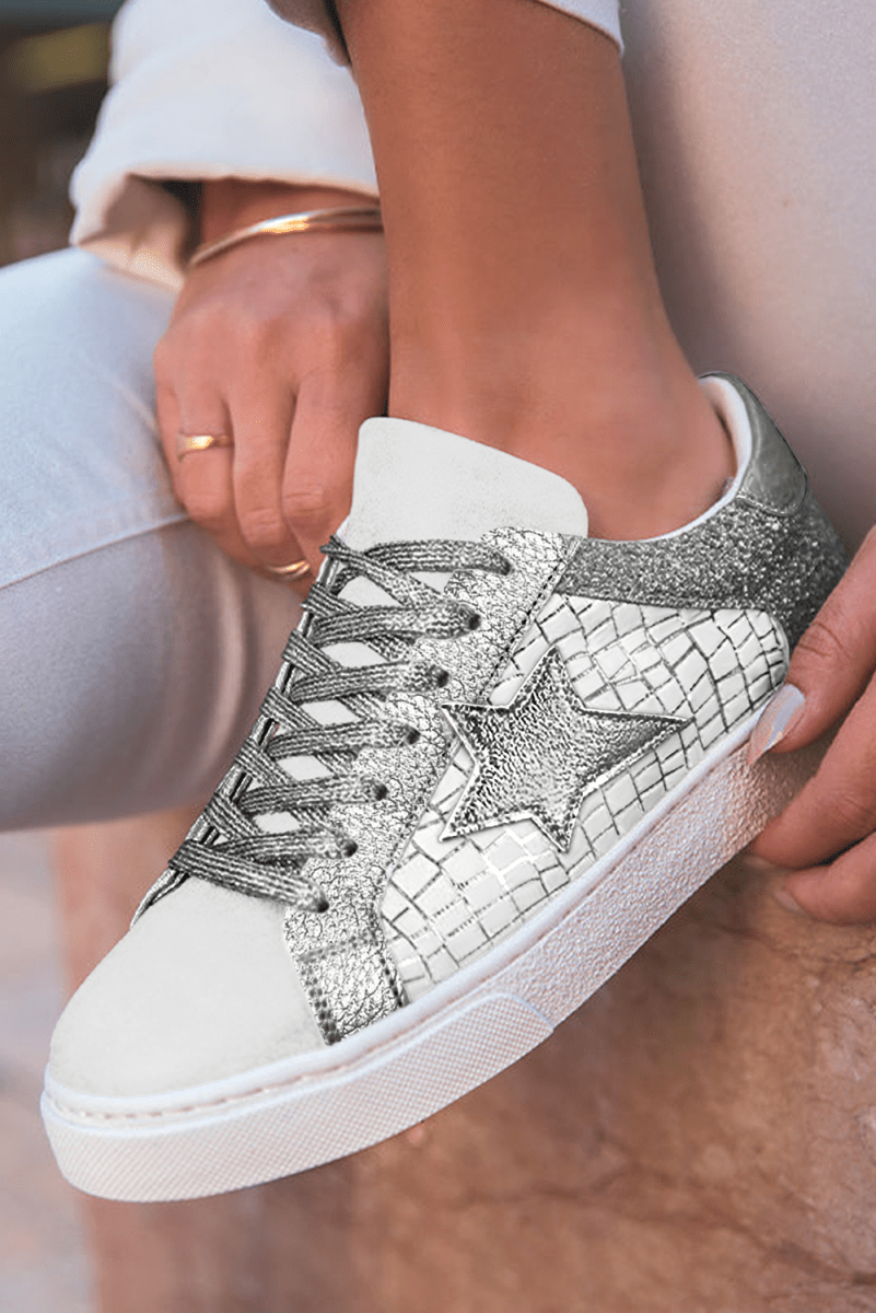 Zapatillas Mujer Brillantes con Glitter y Diseño Patchwork - Carmen Modas - Sneakers