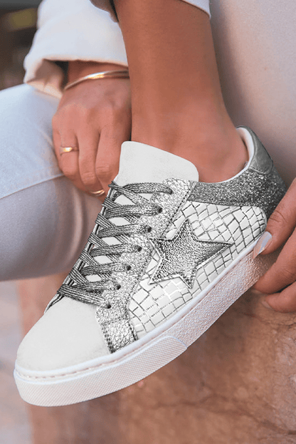 Zapatillas Mujer Brillantes con Glitter y Diseño Patchwork - Carmen Modas - Sneakers