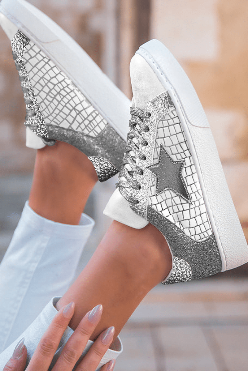 Zapatillas Mujer Brillantes con Glitter y Diseño Patchwork - Carmen Modas - Sneakers